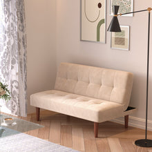 Load image into Gallery viewer, 4ft Wide Modern 3 Seater Padded Convertible Sofa Bed with Wooden Legs Sofa Beds Living and Home 
