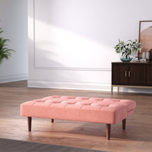 Load image into Gallery viewer, 4ft Wide Modern 3 Seater Padded Convertible Sofa Bed with Wooden Legs Sofa Beds Living and Home 

