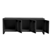Load image into Gallery viewer, 120cm W Black Steel Horizontal Office File Cabinet with 3 Doors Cabinets Living and Home 
