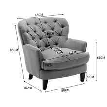 Load image into Gallery viewer, Modern Beige Club Chair Button Tufted Accent Chair Wingback Chairs Living and Home 
