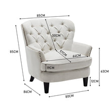 Load image into Gallery viewer, Modern Beige Club Chair Button Tufted Accent Chair Wingback Chairs Living and Home 

