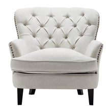 Load image into Gallery viewer, Modern Beige Club Chair Button Tufted Accent Chair Wingback Chairs Living and Home 

