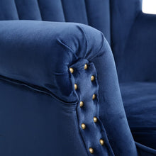 Load image into Gallery viewer, Blue Velvet Wingback Chair Upholstered Armchair Wingback Chairs Living and Home 
