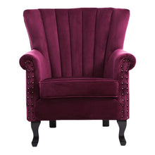 Load image into Gallery viewer, Blue Velvet Wingback Chair Upholstered Armchair Wingback Chairs Living and Home 
