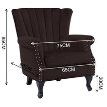 Load image into Gallery viewer, Blue Velvet Wingback Chair Upholstered Armchair Wingback Chairs Living and Home 
