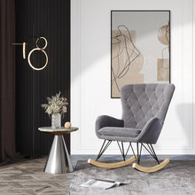 Load image into Gallery viewer, 103cm Green Velvet Rocking Chair Padded Seat for Living Room Rocking Chairs Living and Home 
