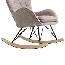 Load image into Gallery viewer, 103cm Green Velvet Rocking Chair Padded Seat for Living Room Rocking Chairs Living and Home 

