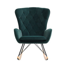 Load image into Gallery viewer, 103cm Green Velvet Rocking Chair Padded Seat for Living Room Rocking Chairs Living and Home 
