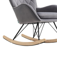 Load image into Gallery viewer, 103cm Green Velvet Rocking Chair Padded Seat for Living Room Rocking Chairs Living and Home 
