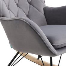 Load image into Gallery viewer, 103cm Green Velvet Rocking Chair Padded Seat for Living Room Rocking Chairs Living and Home 
