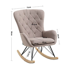 Load image into Gallery viewer, 103cm Green Velvet Rocking Chair Padded Seat for Living Room Rocking Chairs Living and Home 
