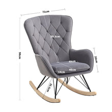 Load image into Gallery viewer, 103cm Green Velvet Rocking Chair Padded Seat for Living Room Rocking Chairs Living and Home 
