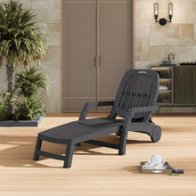 Load image into Gallery viewer, Outdoor Folding Lounge Chair Recliner with Wheels
