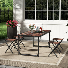Load image into Gallery viewer, Outdoor Foldable Picnic Table with Four Stools
