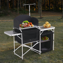 Load image into Gallery viewer, Aluminum Camp Kitchen with Zippered Storage and Camp Tables

