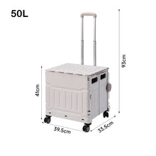 Load image into Gallery viewer, 50L Collapsible Utility Crate with 4 Wheels &amp; Telescopic Handle
