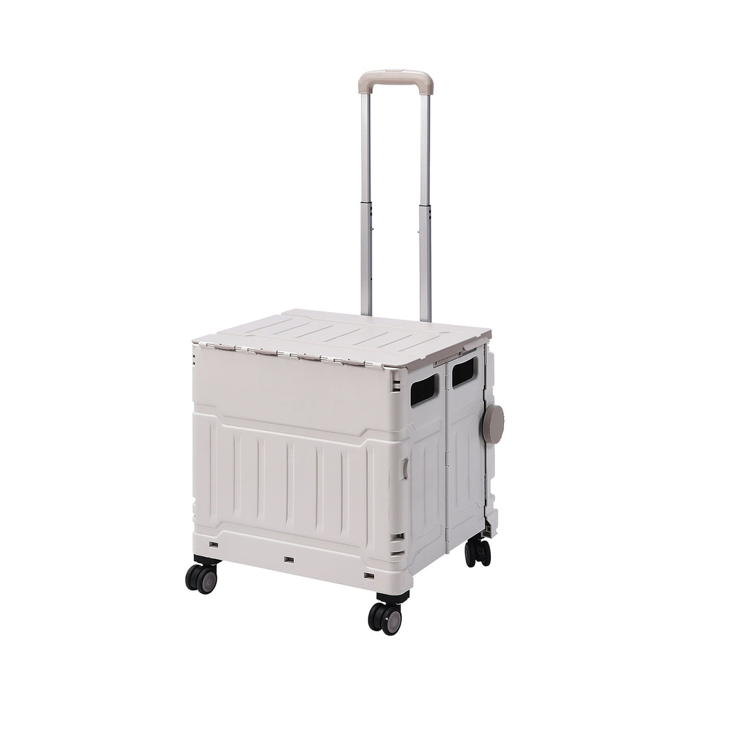 50L Collapsible Utility Crate with 4 Wheels & Telescopic Handle