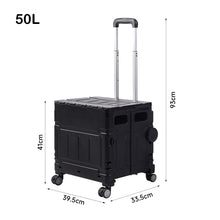 Load image into Gallery viewer, 50L Collapsible Utility Crate with 4 Wheels &amp; Telescopic Handle
