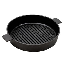 Load image into Gallery viewer, Black Round Cast Iron Grill Pan
