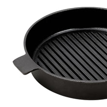 Load image into Gallery viewer, Black Round Cast Iron Grill Pan
