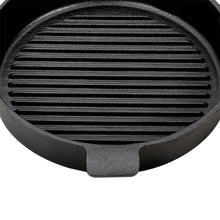 Load image into Gallery viewer, Black Round Cast Iron Grill Pan
