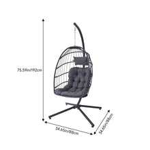 Load image into Gallery viewer, Egg-Shaped Hanging Chair with Soft Cushion &amp; Headrest
