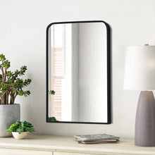 Load image into Gallery viewer, Contemporary Arched Bathroom Wall Mirror Bathroom Mirrors Living and Home 49cm W x 2.5cm D x 70cm H 
