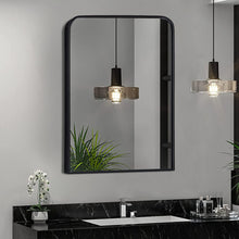 Load image into Gallery viewer, Contemporary Arched Bathroom Wall Mirror Bathroom Mirrors Living and Home 74cm W x 2.5cm D x 84cm H 
