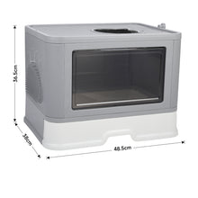 Load image into Gallery viewer, Enclosed Folding Plastic Cat Litter Box with Scoop
