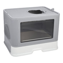 Load image into Gallery viewer, Enclosed Folding Plastic Cat Litter Box with Scoop
