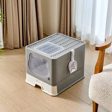 Load image into Gallery viewer, Hooded Odours Resistant Cat Litter Box-Grey
