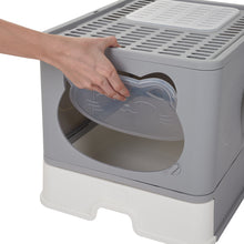 Load image into Gallery viewer, Hooded Odours Resistant Cat Litter Box-Grey
