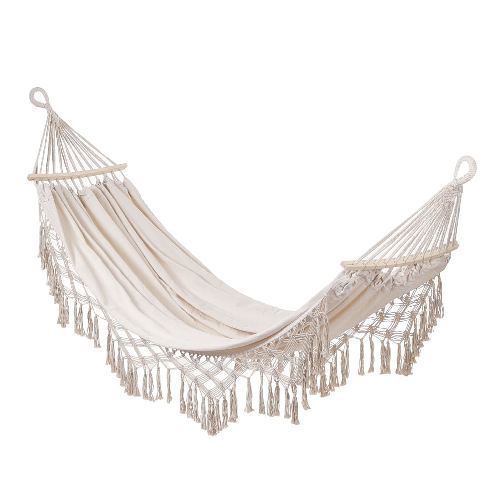 Camping Hanging Canvas Hammock with Balance Spread Bar