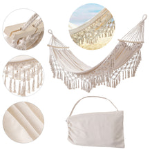 Load image into Gallery viewer, Camping Hanging Canvas Hammock with Balance Spread Bar
