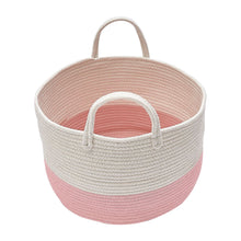 Load image into Gallery viewer, Woven Basket Baby Kids Toys Storage Clothes Hamper Laundry Basket with Pom Poms
