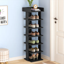 Load image into Gallery viewer, 7 Tiers Shoe Rack Organizer Storage Stand Shelf Space Saving Black
