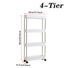 Load image into Gallery viewer, Slim Standing 4-Tier Corner Storage Rack Shelf Plastic for Kitchen Bathroom

