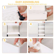 Load image into Gallery viewer, Slim Standing 4-Tier Corner Storage Rack Shelf Plastic for Kitchen Bathroom
