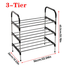 Load image into Gallery viewer, 3 Tiers Shoe Rack Organizer Stackable Space Saving Shoe Shelf
