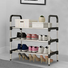 Load image into Gallery viewer, 3 Tiers Shoe Rack Organizer Stackable Space Saving Shoe Shelf
