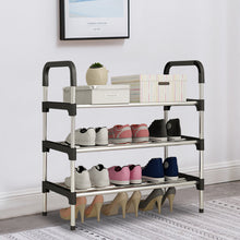 Load image into Gallery viewer, 3 Tiers Shoe Rack Organizer Stackable Space Saving Shoe Shelf
