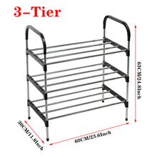 Load image into Gallery viewer, 3 Tiers Shoe Rack Organizer Stackable Space Saving Shoe Shelf
