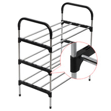 Load image into Gallery viewer, 3 Tiers Shoe Rack Organizer Stackable Space Saving Shoe Shelf
