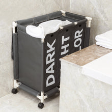 Load image into Gallery viewer, Large 3 Bin Laundry Hamper Laundry Baskets Laundry Sorter with Wheels
