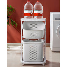 Load image into Gallery viewer, Laundry Basket Bathroom Clothes Storage on Wheels
