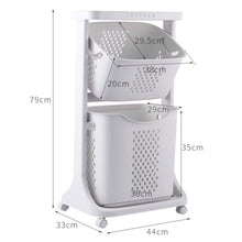 Load image into Gallery viewer, Laundry Basket Bathroom Clothes Storage on Wheels
