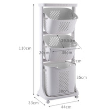 Load image into Gallery viewer, Laundry Basket Bathroom Clothes Storage on Wheels
