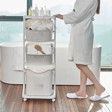 Load image into Gallery viewer, Laundry Basket Bathroom Clothes Storage on Wheels
