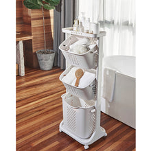Load image into Gallery viewer, Laundry Basket Bathroom Clothes Storage on Wheels
