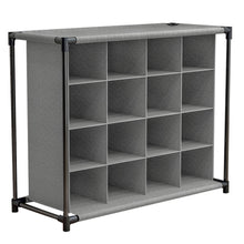 Load image into Gallery viewer, 4 Tiers 16-Pair Non-woven Grid Shoes Rack Grey Cubes Storage Shelf Rack Organizers
